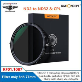 Filter máy ảnh ND2 to ND32 & CPL 77mm K&F Kính lọc màu chuyên nghiệp cao cấp KF01.1087