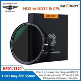 Filter máy ảnh ND2 to ND32 & CPL 55mm K&F Kính lọc màu chuyên nghiệp cao cấp KF01.1321