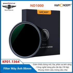 Filter máy ảnh ND1000 86mm K&F Kính lọc màu chuyên nghiệp cao cấp KF01.1364