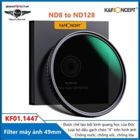Filter máy ảnh ND8 to ND128 49mm K&F Kính lọc màu chuyên nghiệp cao cấp KF01.1447