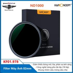 Filter máy ảnh ND1000 82mm K&F Kính lọc màu chuyên nghiệp cao cấp KF01.978