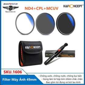 Combo filter máy ảnh ND4+CPL+MCUV 49mm K&F Kính lọc màu chuyên nghiệp cao cấp SKU.1606